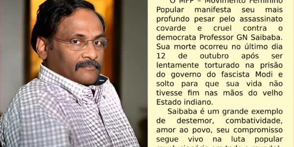 Honra e Glória eternas ao companheiro professor GN Saibaba